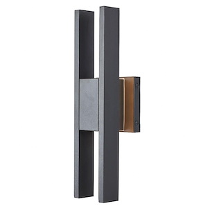 Slate - 24W 2 LED Twin Bar Outdoor Wall Mount-16 Inches Tall and 4.7 Inches Wide - 1308694