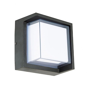 Geo - 6.3 Inch 9W 1 LED Square Outdoor Wall Sconce With Hoods