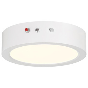 Slim - 15W 1 3CCT LED Flush Mount with Emergency Backup-2 Inches Tall and 7 Inches Wide