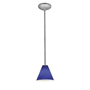 Martini-One Light Glass Pendant with Rod-7.25 Inches Wide by 6 Inches Tall