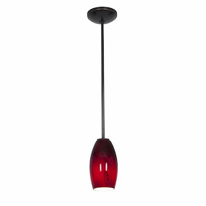 Merlot-One Light Glass Pendant with Rod-3.5 Inches Wide by 8 Inches Tall - 758512