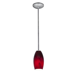 Merlot-11W 1 LED Rod Pendant-3.5 Inches Wide by 8 Inches Tall