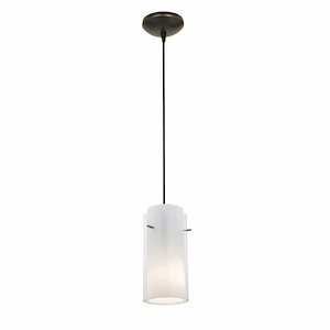 Sydney-One Light Cylinder Pendant (Cord Hung)-4.75 Inches Wide by 14 Inches Tall