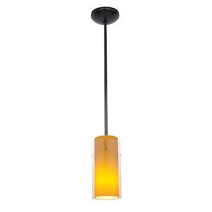 Ami-One Light Pendant with Round Canopy-4.75 Inches Wide by 14 Inches Tall