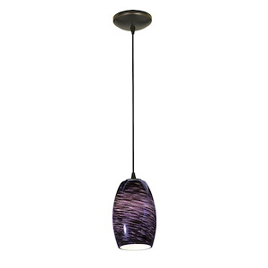 Chianti-One Light Glass Pendant with Cord-4.75 Inches Wide by 7.25 Inches Tall