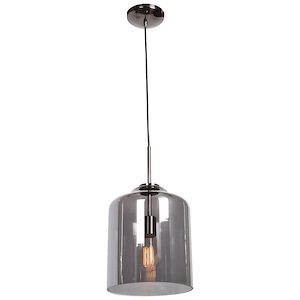 Simplicite-One Light Smoked Glass Pendant-9.5 Inches Wide By 12.2 Inches Tall - 936696