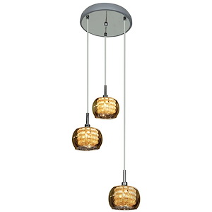 Glam-Three Light Pendant-10 Inches Wide By 4.75 Inches Tall