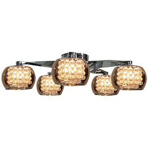 Glam-Five Light Flush Mount-22.8 Inches Wide By 5.5 Inches Tall