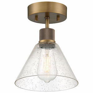 Port Nine - 9W 1 LED Semi-Flush Mount In Transitional Style-11 Inches Tall and 8 Inches Wide - 1265456