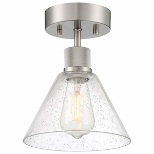 Port Nine - 9W 1 LED Semi-Flush Mount In Transitional Style-11 Inches Tall and 8 Inches Wide - 1265457