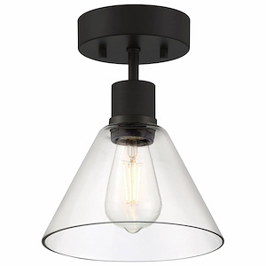Port Nine - 9W 1 LED Semi-Flush Mount In Transitional Style-11 Inches Tall and 8 Inches Wide - 1265458