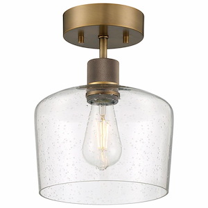 Port Nine - 9W 1 LED Semi-Flush Mount In Transitional Style-11.75 Inches Tall and 9 Inches Wide - 1265462