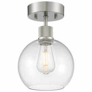 Port Nine - 9W 1 LED Semi-Flush Mount In Transitional Style-12 Inches Tall and 7.5 Inches Wide - 1265469