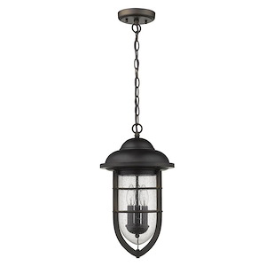 Dylan 3-Light Hanging Lantern in Nautical Style - 10 Inches Wide by 18.5 Inches High