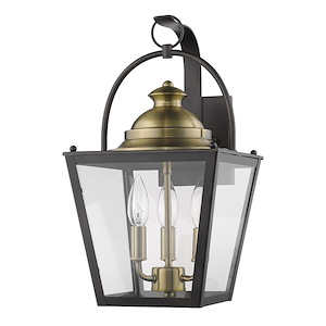 Savannah 3-LightWall Light in Colonial Style - 9 Inches Wide by 16.75 Inches High