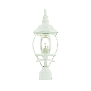 French Lanterns - One Light Post - 6.25 Inches Wide by 18 Inches High - 1090144