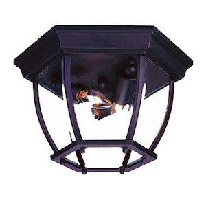 Three Light Outdoor Flush Mount - 11 Inches Wide by 6.75 Inches High