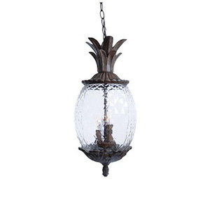 Lanai - Three Light Outdoor Hanging Lantern - 10 Inches Wide by 21 Inches High