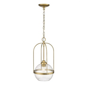Devonshire - 1-Light Pendant With Clear Seeded Glass  In Classic Style