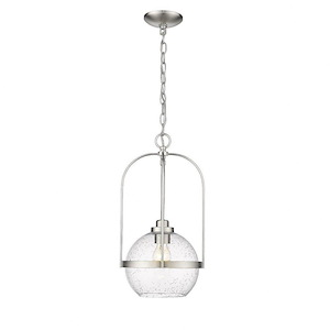 Devonshire - 1-Light Pendant With Clear Seeded Glass  In Classic Style