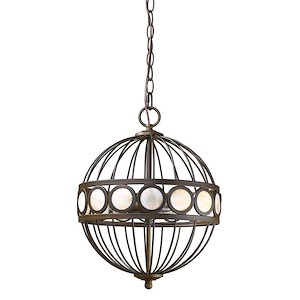 Aria - Three Light Pendant in Antique Style - 12 Inches Wide by 16.25 Inches High
