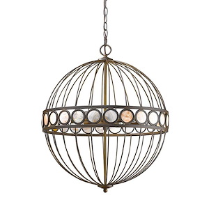 Aria - Six Light Pendant in Antique Style - 20 Inches Wide by 24.5 Inches High - 535264