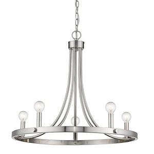 Sawyer 5-Light Chandelier in Lovely Style - 25 Inches Wide by 21.5 Inches High - 883623