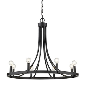 Sawyer 8-Light Chandelier in Lovely Style - 30 Inches Wide by 24.5 Inches High
