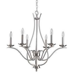 Genevieve - Six Light Chandelier - 28 Inches Wide by 28 Inches High