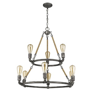 Grayson 9-Light Chandelier - 28.25 Inches Wide by 30 Inches High - 883625