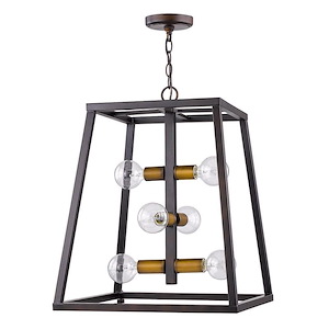 Tiberton - Six Light Pendant in Modern Style - 19 Inches Wide by 23.25 Inches High