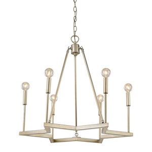 Reagan - Six Light Chandelier in Antique Style - 25 Inches Wide by 24.5 Inches High