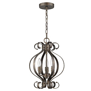 Lydia - Three Light Chandelier in Classic Style - 12 Inches Wide by 17.5 Inches High