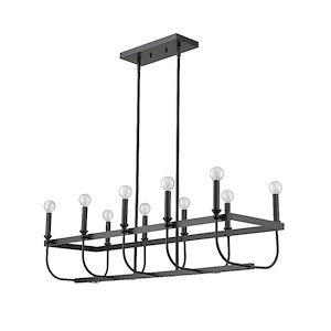 Beckett - 10 Light Island Pendant in Industrial Style - 14.5 Inches Wide by 11 Inches High