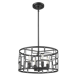 Amoret 4-Light Convertible Pendant in Robust Style - 16 Inches Wide by 8.25 Inches High