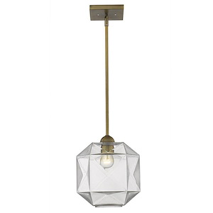 Loft 1-Light Pendant in Bold-brassy and beautiful Style - 9.75 Inches Wide by 11.75 Inches High