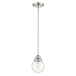 Portsmith 1-Light Pendant in Retro Style - 6 Inches Wide by 8.75 Inches High