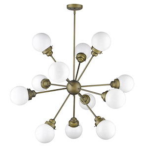 Portsmith 12-Light Chandelier in Retro Style - 40 Inches Wide by 40 Inches High