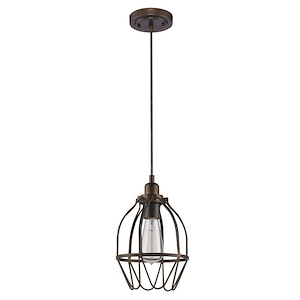 Loft - One Light Mini Pendant in Domesticated Warehouse Style - 7 Inches Wide by 11 Inches High