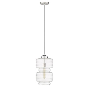 Ballina 1-Light Mini-Pendant in Modern Style - 9.75 Inches Wide by 16.5 Inches High