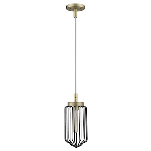 Reece 1-Light Mini-Pendant in Mid-century Style - 6.25 Inches Wide by 15 Inches High