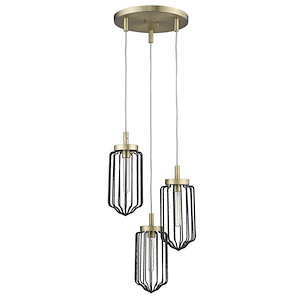 Reece 3-Light Chandelier in Mid-century Style - 16.75 Inches Wide by 15 Inches High