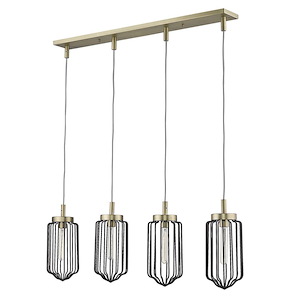 Reece 4-Light Island Pendant in Mid-century Style - 6.25 Inches Wide by 15 Inches High