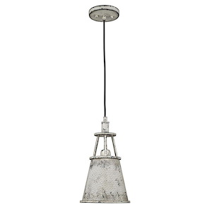 Iris 1-Light Pendant in Farmhouse Style - 8.25 Inches Wide by 14.5 Inches High