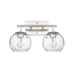 Mackenzie - 2-Light Bath Vanity With Rippled Water Glass In Glam Style - 1271579