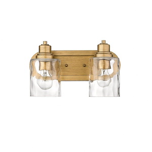 Lumley - 2-Light Bath Vanity With Clear Optic Glass In Glam Style
