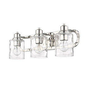 Lumley - 3-Light Bath Vanity With Clear Optic Glass In Glam Style - 1271584