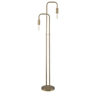 Perret 2-Light Floor Lamp in Mid-century Style - 10 Inches Wide by 62.56 Inches High