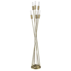 Perret 6-Light Floor Lamp in Mid-century Style - 13.25 Inches Wide by 60 Inches High - 883708