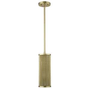 Basetti 1-Light Pendant in Modern Style - 5 Inches Wide by 14 Inches High - 883726